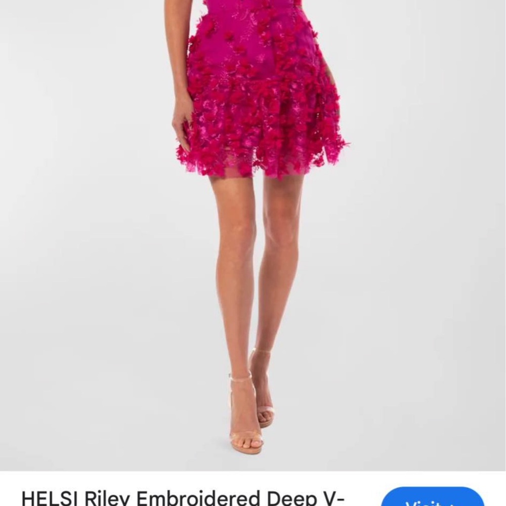 HELSI Riley Embroidered Dress Fuchsia